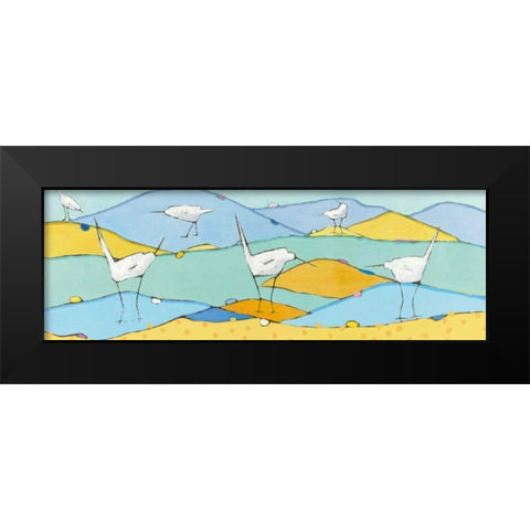 Marsh Egrets I Black Modern Wood Framed Art Print by Adams, Phyllis