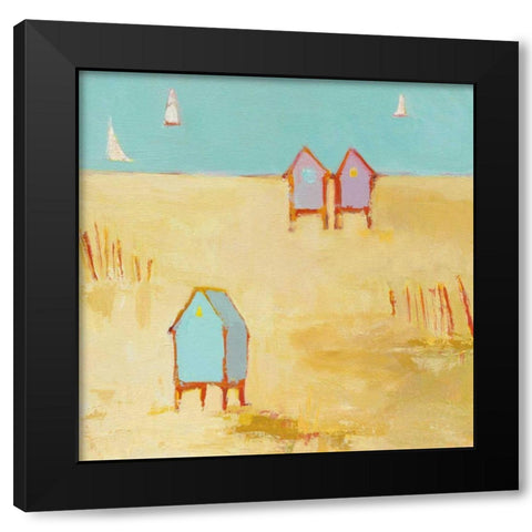 Cabanas Black Modern Wood Framed Art Print by Adams, Phyllis