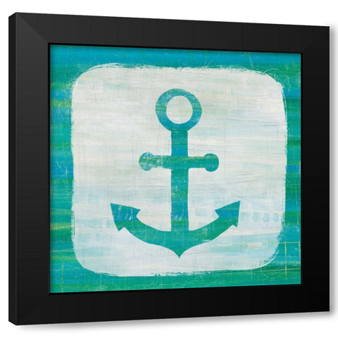 Ahoy III Blue Green Black Modern Wood Framed Art Print by Averinos, Melissa