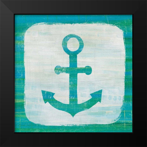 Ahoy III Blue Green Black Modern Wood Framed Art Print by Averinos, Melissa