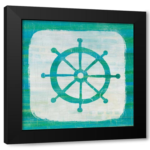 Ahoy IV Blue Green Black Modern Wood Framed Art Print by Averinos, Melissa