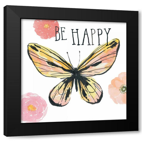 Beautiful Butterfly II Black Modern Wood Framed Art Print with Double Matting by Miller, Sara Zieve