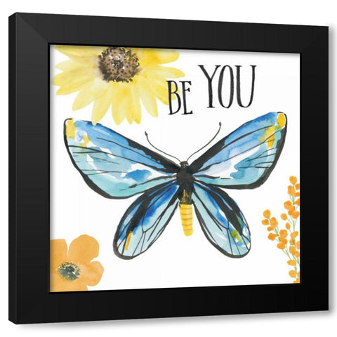 Beautiful Butterfly III Black Modern Wood Framed Art Print with Double Matting by Miller, Sara Zieve