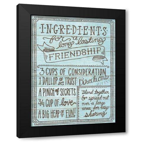 Ingredients For Life IV Blue Black Modern Wood Framed Art Print by Urban, Mary