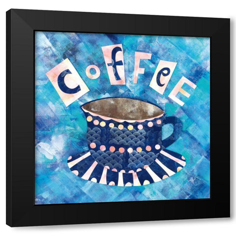 Cafe Collage I Black Modern Wood Framed Art Print by Wild Apple Portfolio