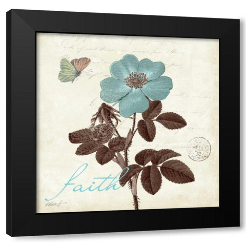 Touch of Blue II - Faith Black Modern Wood Framed Art Print by Pertiet, Katie