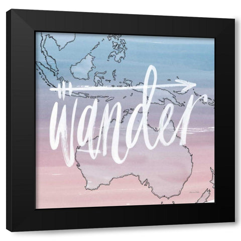 World Traveler Wander Black Modern Wood Framed Art Print with Double Matting by Miller, Sara Zieve