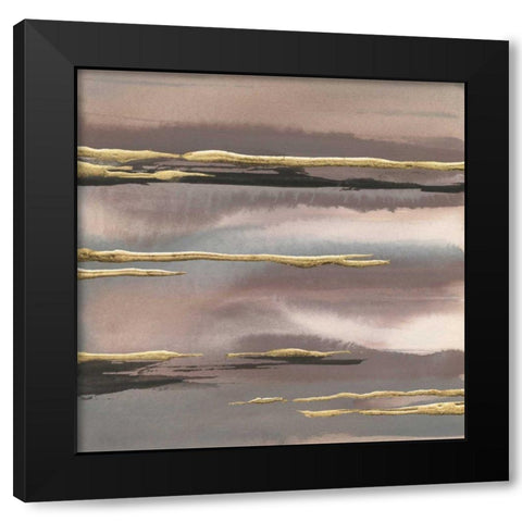 Gilded Morning Fog I Gold Black Modern Wood Framed Art Print with Double Matting by Paschke, Chris