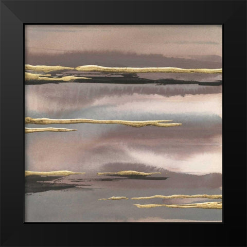 Gilded Morning Fog I Gold Black Modern Wood Framed Art Print by Paschke, Chris
