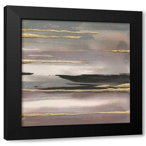 Gilded Morning Fog II Gold Black Modern Wood Framed Art Print with Double Matting by Paschke, Chris
