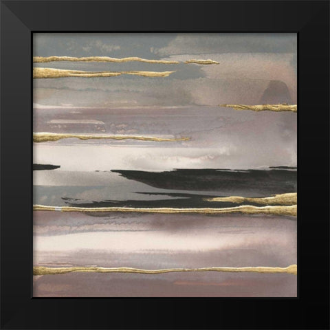 Gilded Morning Fog II Gold Black Modern Wood Framed Art Print by Paschke, Chris
