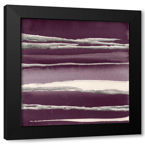 Silver Rose I Purple Black Modern Wood Framed Art Print with Double Matting by Paschke, Chris