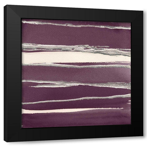 Silver Rose II Purple Black Modern Wood Framed Art Print by Paschke, Chris