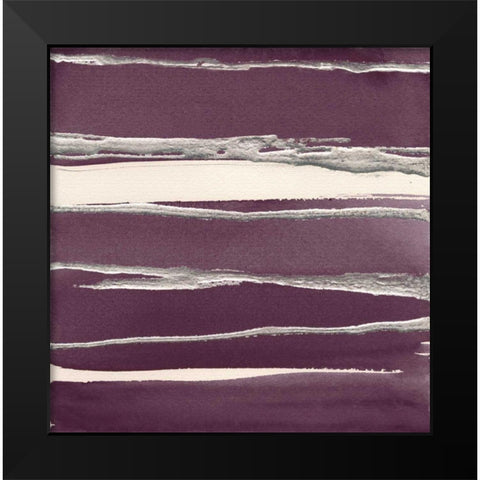 Silver Rose II Purple Black Modern Wood Framed Art Print by Paschke, Chris