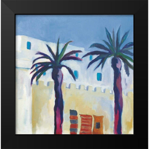 Palm Trees and Rugs Black Modern Wood Framed Art Print by Clark, Michael