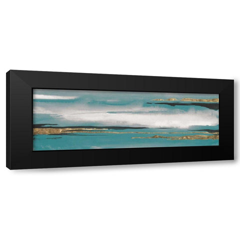 Gilded Storm I Teal Grey Crop Black Modern Wood Framed Art Print by Paschke, Chris
