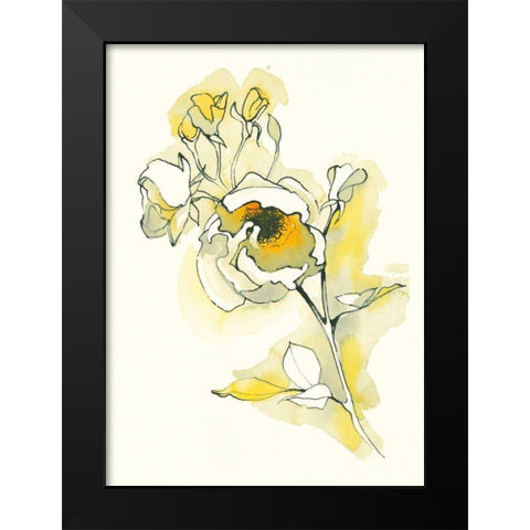 Carols Roses IV Black Modern Wood Framed Art Print by Novak, Shirley