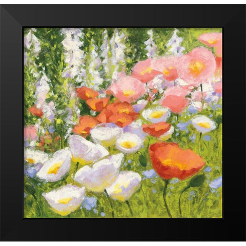 Garden Pastels II Black Modern Wood Framed Art Print by Novak, Shirley