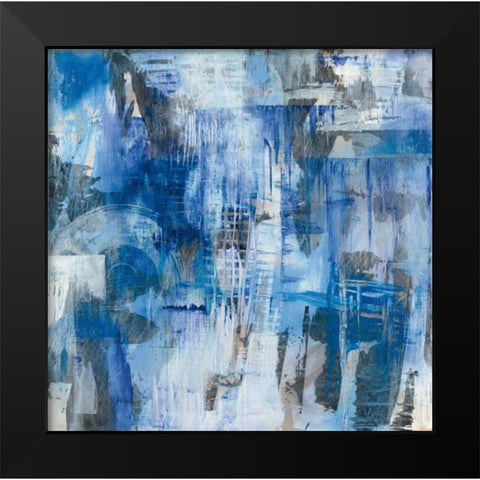 Industrial Blue Black Modern Wood Framed Art Print by Averinos, Melissa