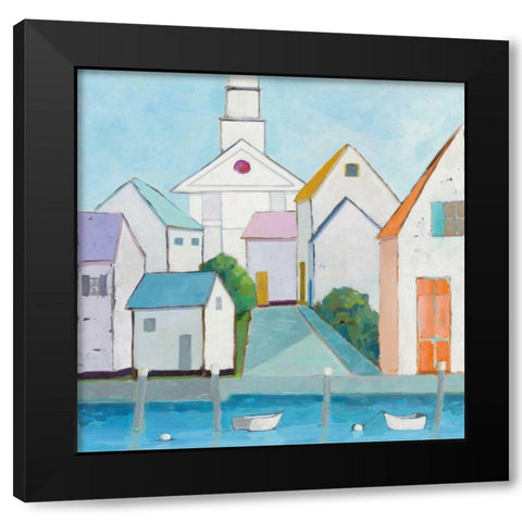 Harbor Town III no Sign Black Modern Wood Framed Art Print with Double Matting by Adams, Phyllis
