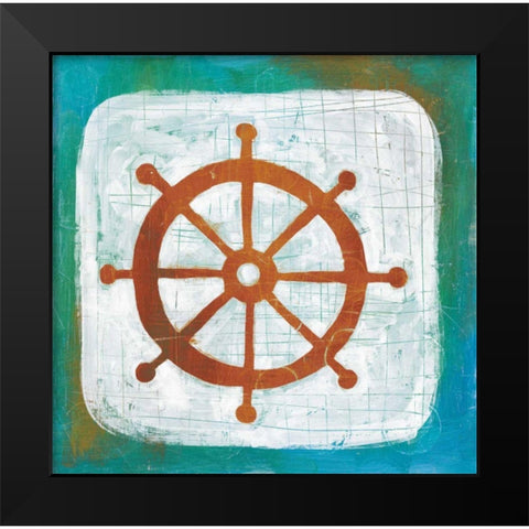 Ahoy IV Red Blue Black Modern Wood Framed Art Print by Averinos, Melissa