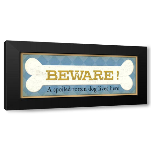 Beware Black Modern Wood Framed Art Print with Double Matting by Pela
