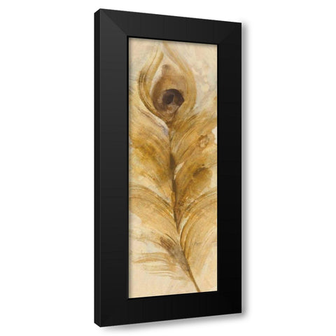 Feather Toss Single Feather Black Modern Wood Framed Art Print by Hristova, Albena