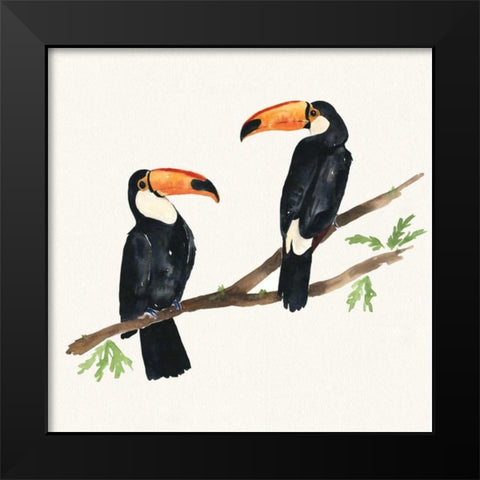 Tropical Fun Bird I Black Modern Wood Framed Art Print by Sussman, Harriet
