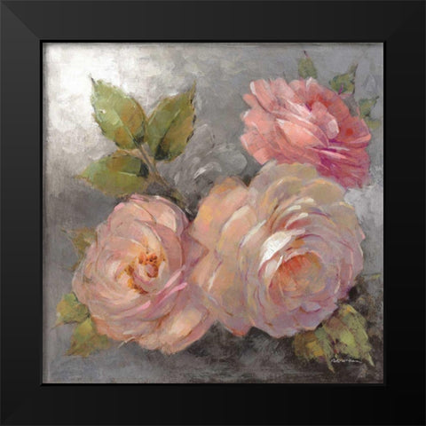 Roses on Gray II Crop Black Modern Wood Framed Art Print by McGowan, Peter