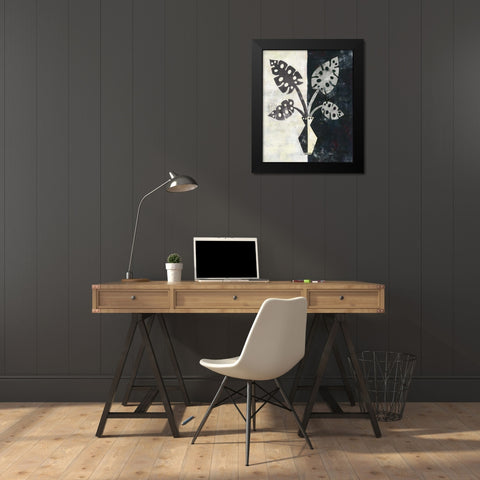 Pretty Palms III Neutral Black Modern Wood Framed Art Print by Wild Apple Portfolio