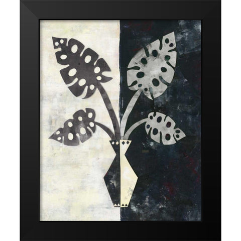 Pretty Palms III Neutral Black Modern Wood Framed Art Print by Wild Apple Portfolio