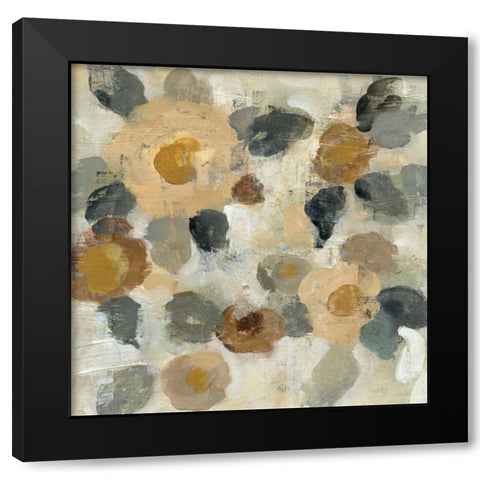 Neutral Floral Beige II Black Modern Wood Framed Art Print by Vassileva, Silvia