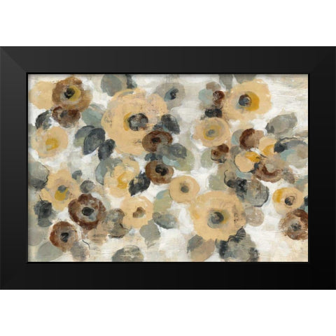 Neutral Floral Beige I Black Modern Wood Framed Art Print by Vassileva, Silvia