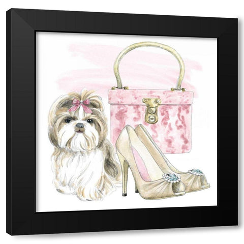 Glamour Pups II Black Modern Wood Framed Art Print by Grove, Beth