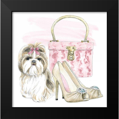 Glamour Pups II Black Modern Wood Framed Art Print by Grove, Beth