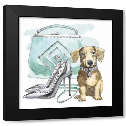 Glamour Pups III Black Modern Wood Framed Art Print by Grove, Beth