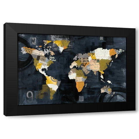 Golden World Black Modern Wood Framed Art Print with Double Matting by Prahl, Courtney