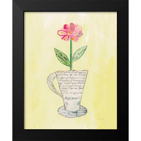 Teacup Floral II Black Modern Wood Framed Art Print by Prahl, Courtney