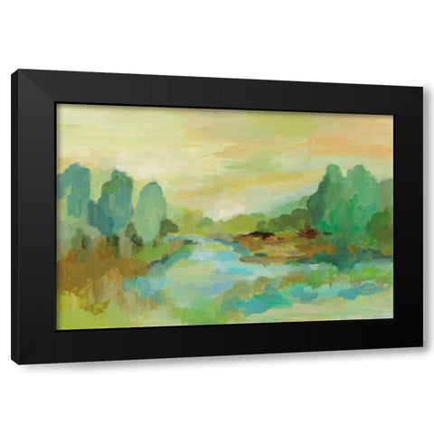 Jade Forest Black Modern Wood Framed Art Print with Double Matting by Vassileva, Silvia