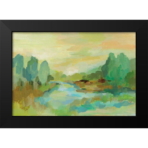 Jade Forest Black Modern Wood Framed Art Print by Vassileva, Silvia