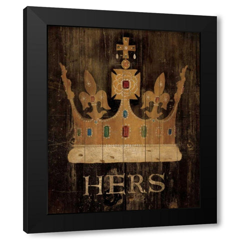 Her Majestys Crown with Word Black Modern Wood Framed Art Print by Tillmon, Avery