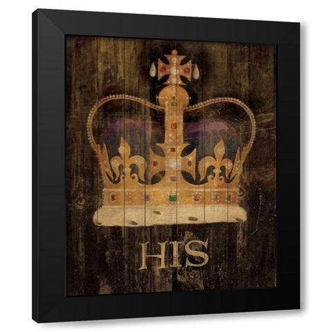 His Majestys Crown with word Black Modern Wood Framed Art Print by Tillmon, Avery