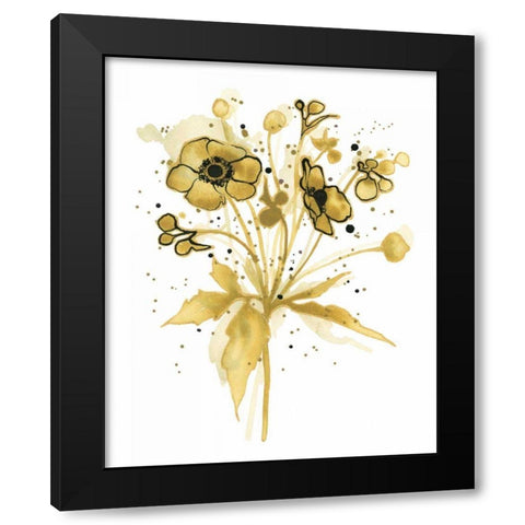 Celebration d Or I with Gray Black Modern Wood Framed Art Print with Double Matting by Novak, Shirley