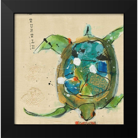 Chentes Turtle Light Black Modern Wood Framed Art Print by Day, Kellie