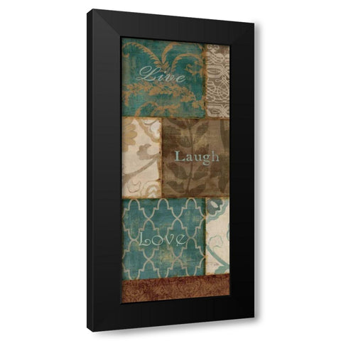 Live Laugh Love Black Modern Wood Framed Art Print with Double Matting by Pela