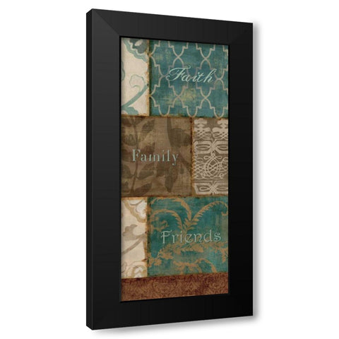 Faith Family Friends Black Modern Wood Framed Art Print with Double Matting by Pela