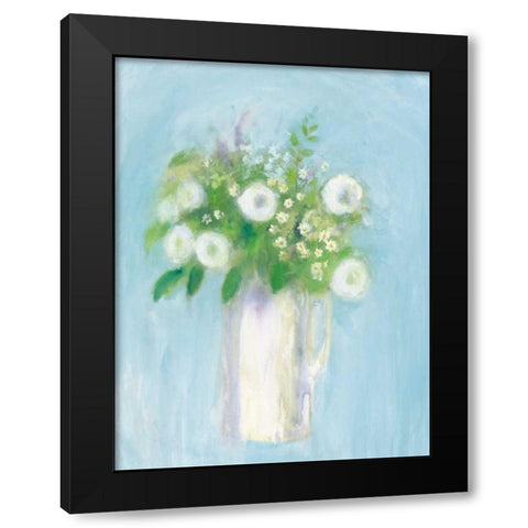 Alloway Blossom on Blue Black Modern Wood Framed Art Print with Double Matting by Clark, Michael
