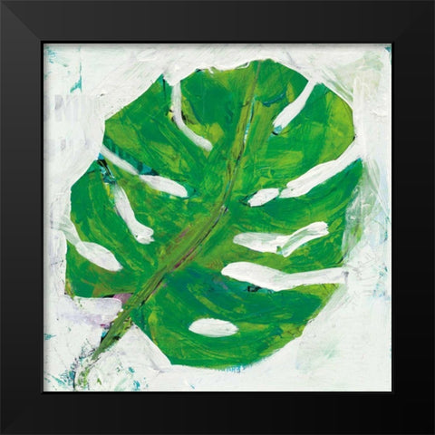 Single Leaf Play on White Black Modern Wood Framed Art Print by Day, Kellie