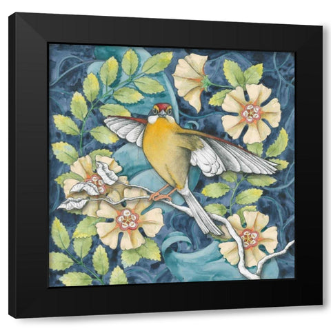 Arts and Crafts Bird IV Black Modern Wood Framed Art Print with Double Matting by DeNeige, Elyse