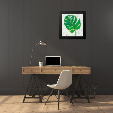 Single Leaf Play II Black Modern Wood Framed Art Print by Day, Kellie